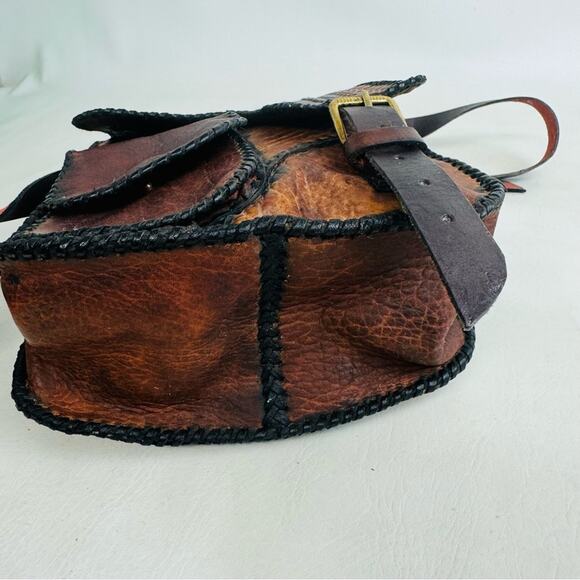Mark Tigon Western Crossbody Bag‎ Tooled Leather Brown Equestrian Purse Distress - Picture 11 of 15